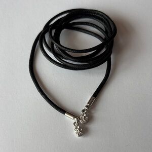Authentic Swarovski Black Cord Necklace (35 inch)